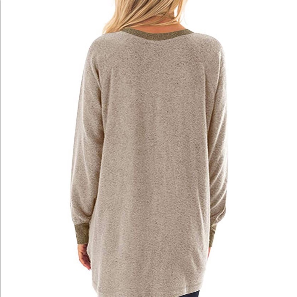 Beautiful woman sweatshirt with pocket loose - Picture 2 of 12